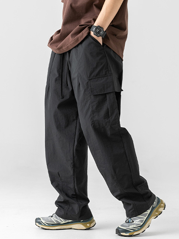 Pantalones cargo casuales de corte holgado para hombre-3