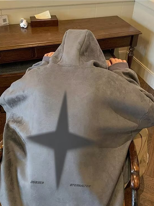 Sudadera con capucha extragrande estampada para hombre-1