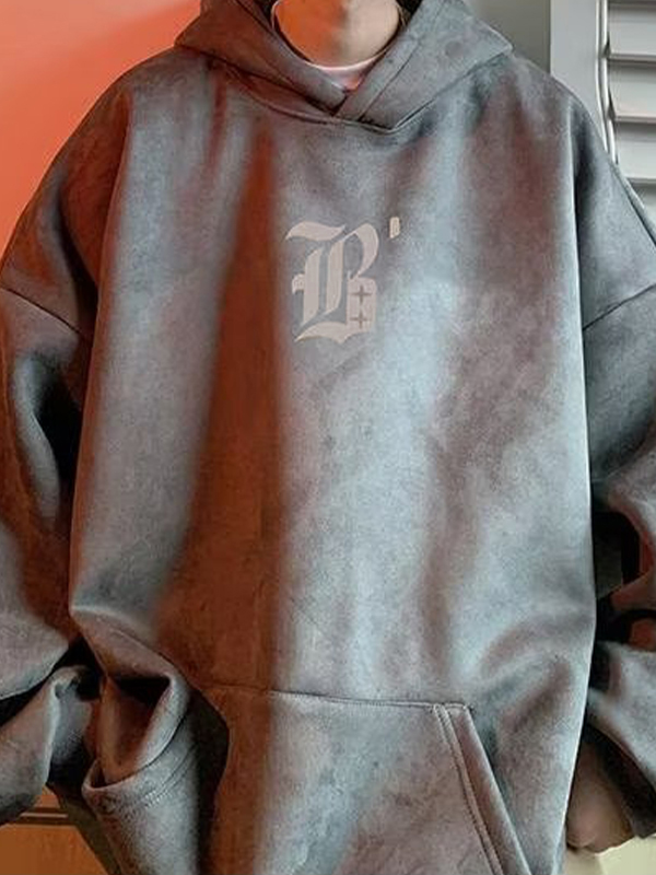 Sudadera con capucha extragrande estampada para hombre-2