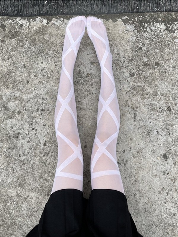 Medias de malla transparente entrecruzadas-3