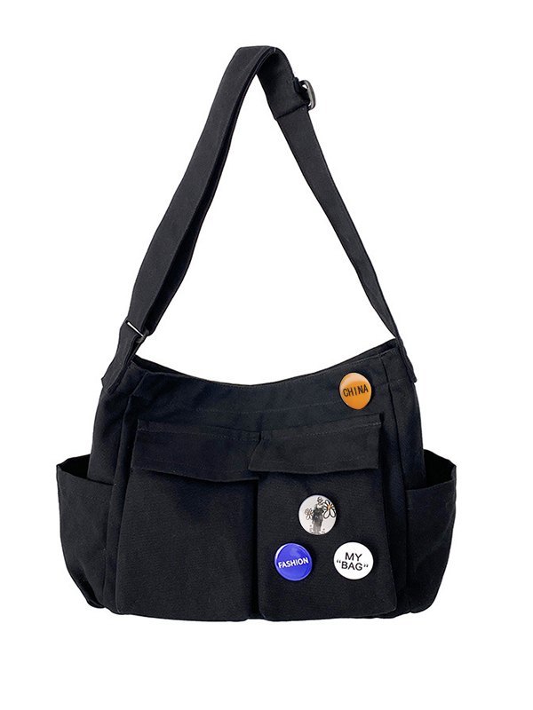 Bandolera grande con diseño de insignia-4